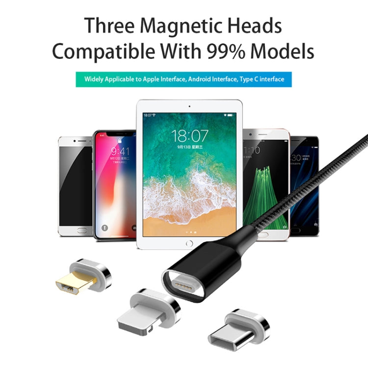M11 3A USB to 8 Pin Nylon Braided Magnetic Data Cable, Cable Length: 1m (Silver) - Charging Cable & Head by PMC TechLife | Online Shopping South Africa | PMC TechLife