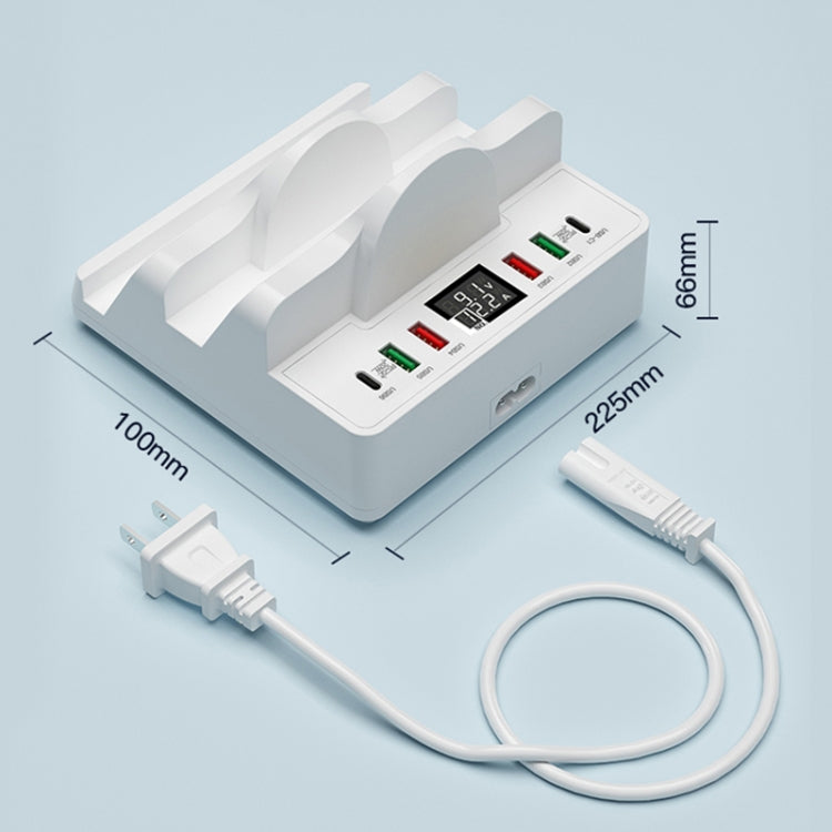 F6 Multifunctional Dual Wireless Charger with Phone Holder & Current Display, AU Plug - Wireless Charger by PMC TechLife | Online Shopping South Africa | PMC TechLife