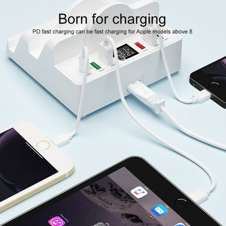 F6 Multifunctional Dual Wireless Charger with Phone Holder & Current Display, US Plug - Wireless Charger by PMC TechLife | Online Shopping South Africa | PMC TechLife