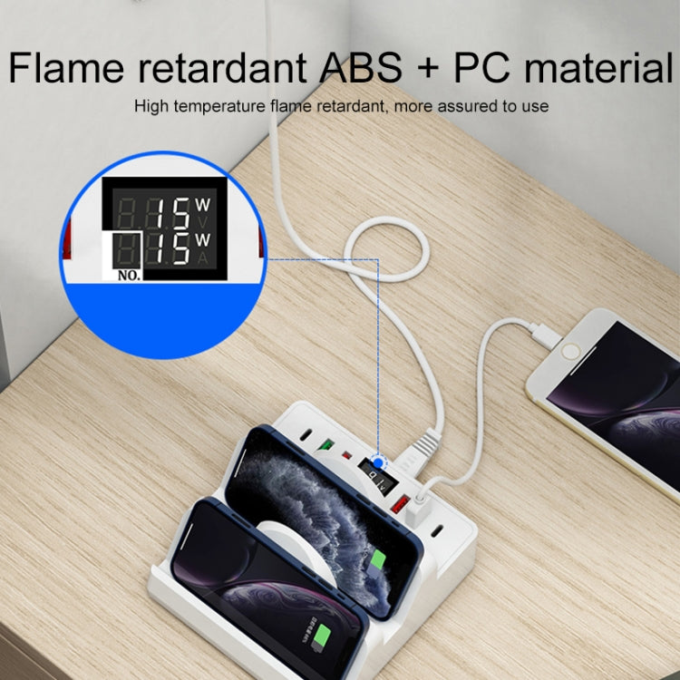 F6 Multifunctional Dual Wireless Charger with Phone Holder & Current Display, US Plug - Wireless Charger by PMC TechLife | Online Shopping South Africa | PMC TechLife