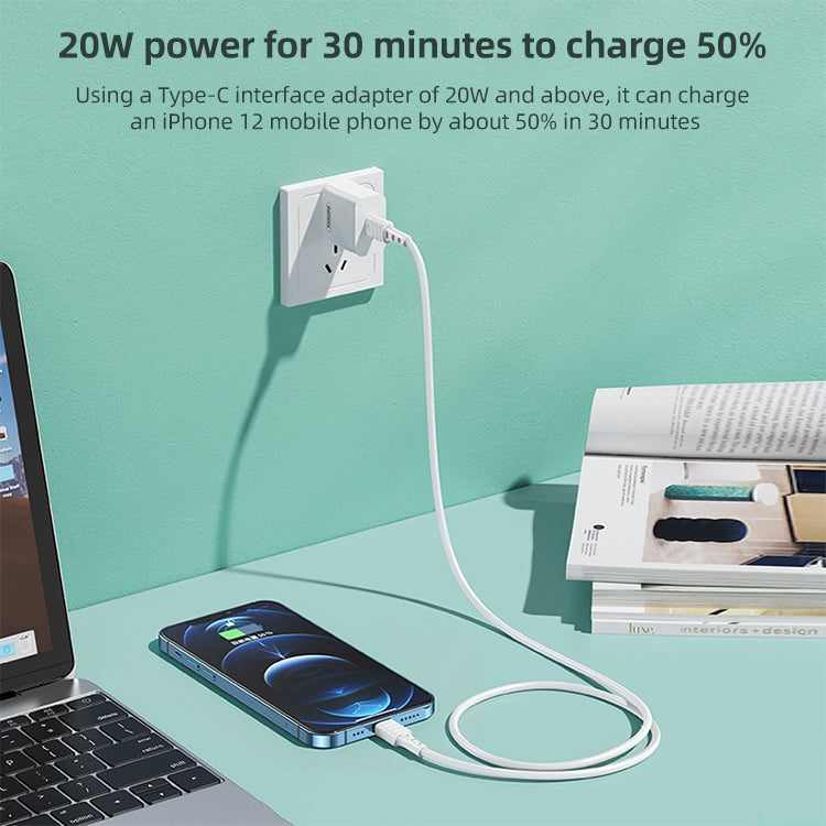 REMAX RC-068i PD 20W Type-C / USB-C to 8 Pin High Elastic TPE Fast Charging Data Cable, Length: 1m(Blue) - Normal Style Cable by REMAX | Online Shopping South Africa | PMC TechLife | Buy Now Pay Later Mobicred