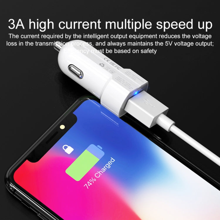 IVON CC13 QC 3.0 Fast Charging Car Charger Set with Type-C / USB-C Charging Cable (White) - Car Charger by IVON | Online Shopping South Africa | PMC TechLife