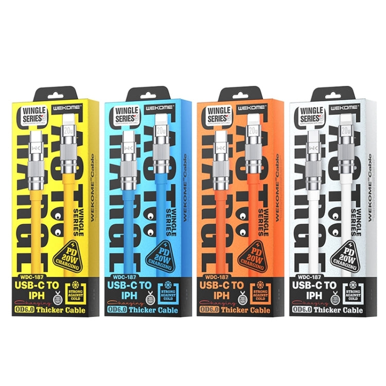 WK WDC-187 Qjie Series 20W USB-C/Type-C to 8 Pin Fast Charge Data Cable, Length: 1m(Blue) - 2 in 1 Cable by WK | Online Shopping South Africa | PMC TechLife