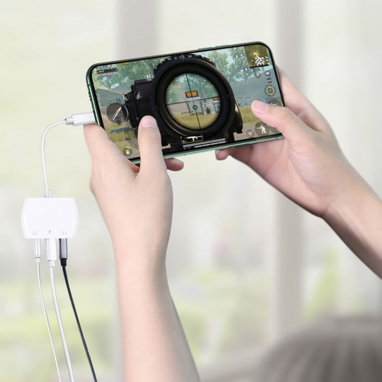 8 Pin Male to 8 Pin+ Dual 3.5mm Audio Female Headphone Adapter Adapter(White) - Earphone Adapter by PMC TechLife | Online Shopping South Africa | PMC TechLife