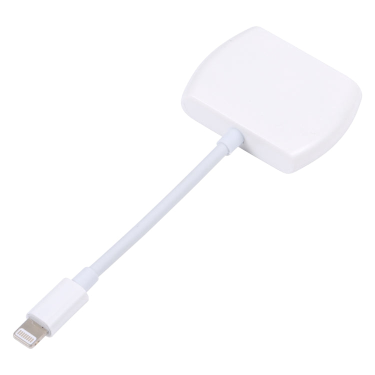 8 Pin Male to Dual 8 Pin+ 3.5mm Audio Female Headphone Adapter Adapter(White) - Earphone Adapter by PMC TechLife | Online Shopping South Africa | PMC TechLife