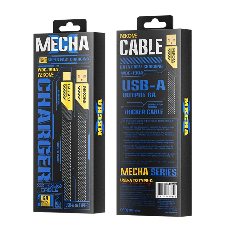 WK WDC-190a Mech Series 6A USB to USB-C/Type-C Fast Charge Data Cable, Length: 1m(Tarnish) - USB-C & Type-C Cable by WK | Online Shopping South Africa | PMC TechLife | Buy Now Pay Later Mobicred