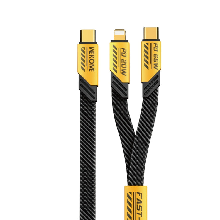 WK WDC-189 Armor Series 2 in 1 65W USB-C/Type-C to USB-C/Type-C+8 Pin Magnetic Data Cable, Length: 1.2m(Yellow) - free shipping - PMC TechLife - Order now!