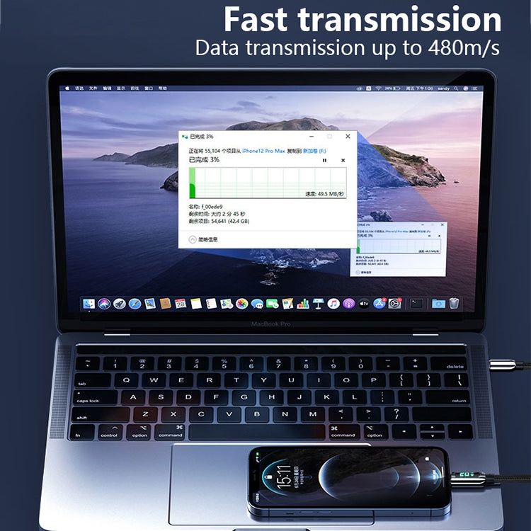 Mutural Li-CC001 1.2m PD20W Digital Display USB-C / Type-C to 8 Pin Charging Data Cable - 2 in 1 Cable by Mutural | Online Shopping South Africa | PMC TechLife | Buy Now Pay Later Mobicred