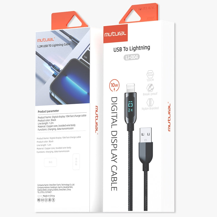 Mutural Li-CC004 1.2m 10W Digital Display USB to 8 Pin Charging Data Cable - free shipping - PMC TechLife - Order now!