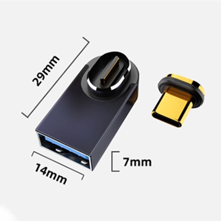10 Gbps USB Female to Type-C Male Magnetic Magnetic Medium Elbow Charging Adapter - Converter & Adapter by PMC TechLife | Online Shopping South Africa | PMC TechLife
