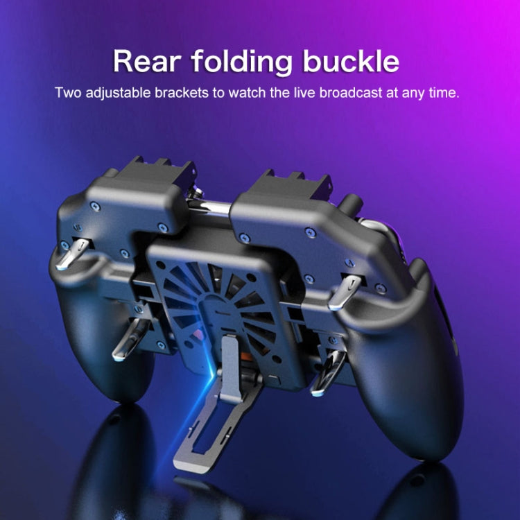 S-02 Six-finger Linkage Cool Wind Cooling Mobile Phone Gamepad with Bracket, Suitable for 4.7-6.5 inch Mobile Phones - Cooling Fan Radiator by PMC TechLife | Online Shopping South Africa | PMC TechLife