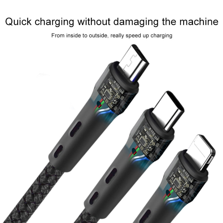 100W 6A Type-C to 8 Pin+Type-C+Micro USB Charging Data Cable, 1.3m(Red) - Multifunction Cable by PMC TechLife | Online Shopping South Africa | PMC TechLife