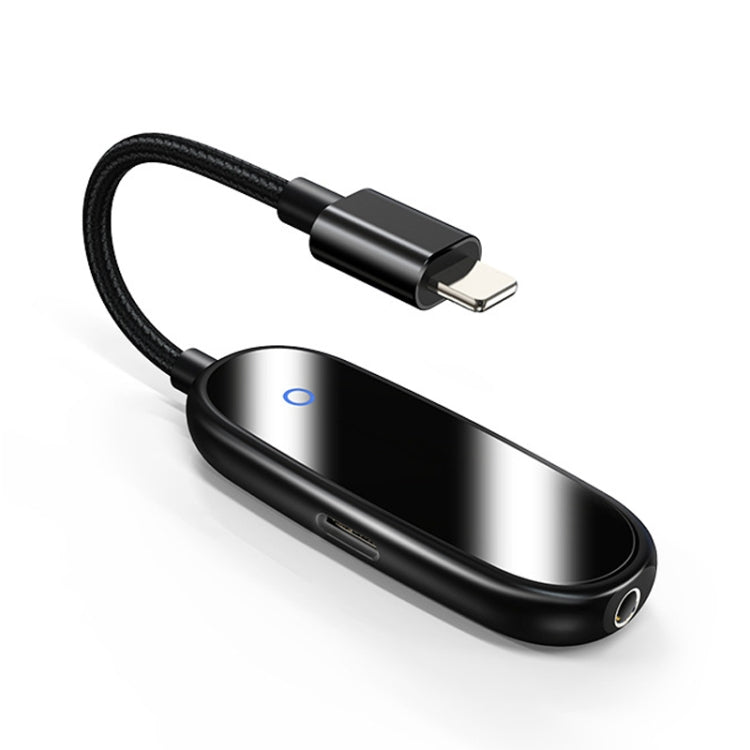 BK-325 2 in 1 8 Pin Male to 8 Pin Charging + 3.5mm Audio Female Earphone Adapter (Black) - Earphone Adapter by PMC TechLife | Online Shopping South Africa | PMC TechLife