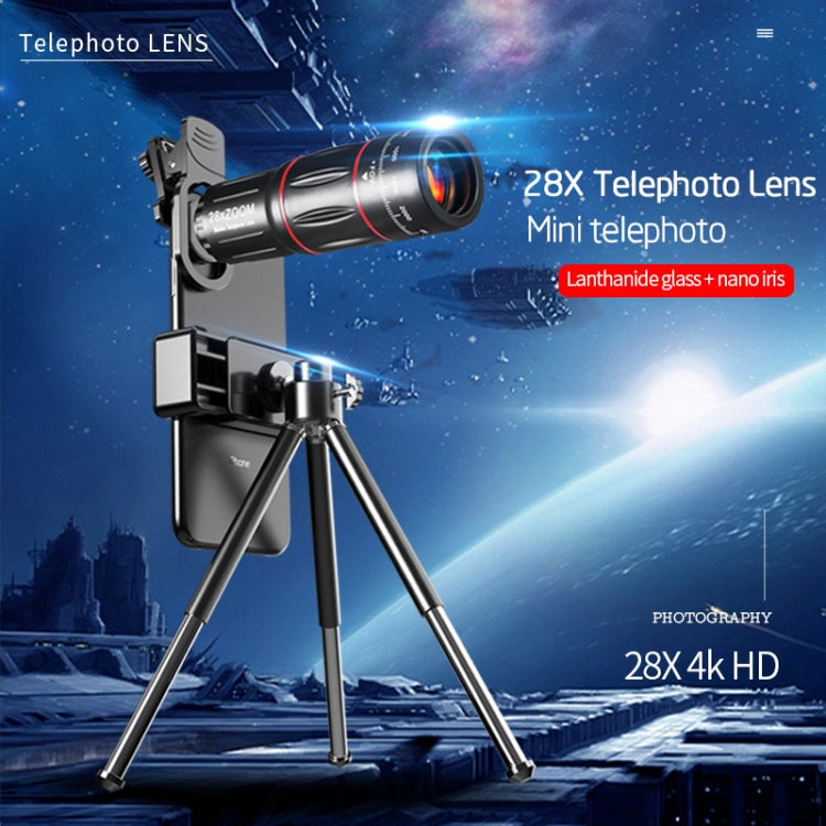 W28-QK Mobile Phone Universal Lens Telescope 28X Big Pocket + Metal Tripod Set - free shipping - PMC TechLife - Order now!