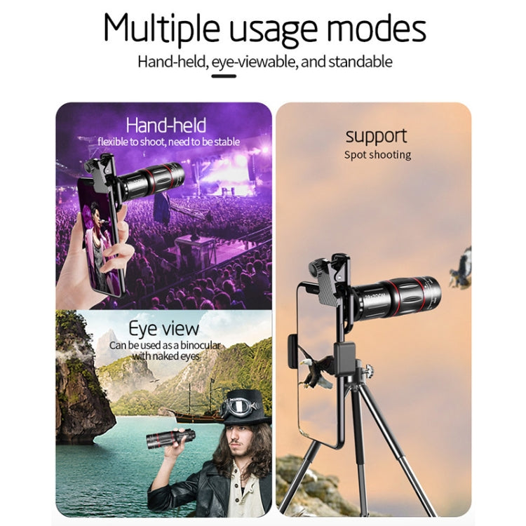 W28-QK Mobile Phone Universal Lens Telescope 28X Big Pocket + Metal Tripod Set - free shipping - PMC TechLife - Order now!