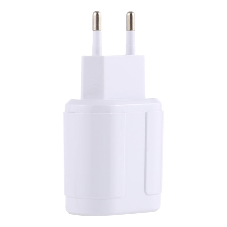 LZ-022 5V 2.4A Dual USB Ports Travel Charger, EU Plug (White) - free shipping - PMC TechLife - Order now!