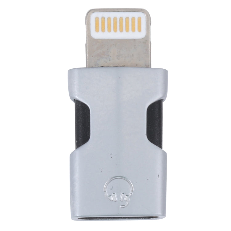 Portable 8 Pin to USB-C/Type-C Audio Adapter (Silver) - Earphone Adapter by PMC TechLife | Online Shopping South Africa | PMC TechLife