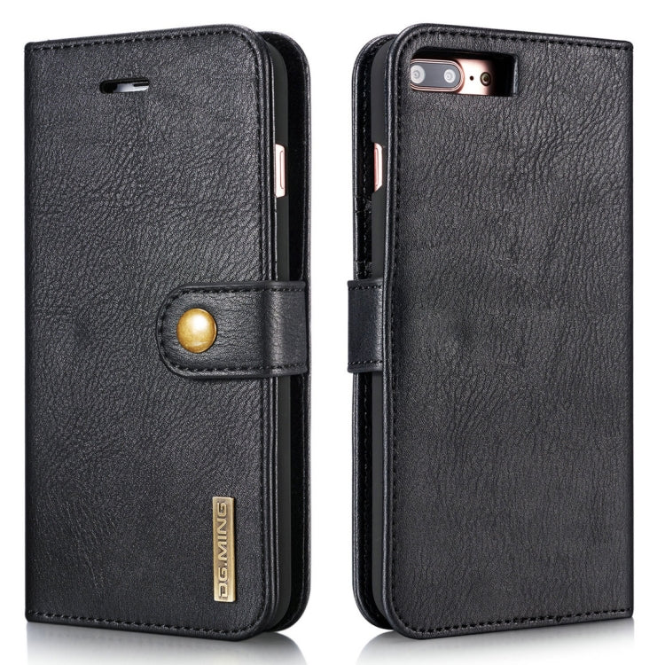 DG.MING for iPhone 8 Plus & iPhone 7 Plus Crazy Horse Texture Horizontal Flip Detachable Magnetic Protective Case with Holder & Card Slots & Wallet(Black) - More iPhone Cases by DG.MING | Online Shopping South Africa | PMC TechLife | Buy Now Pay Later Mobicred