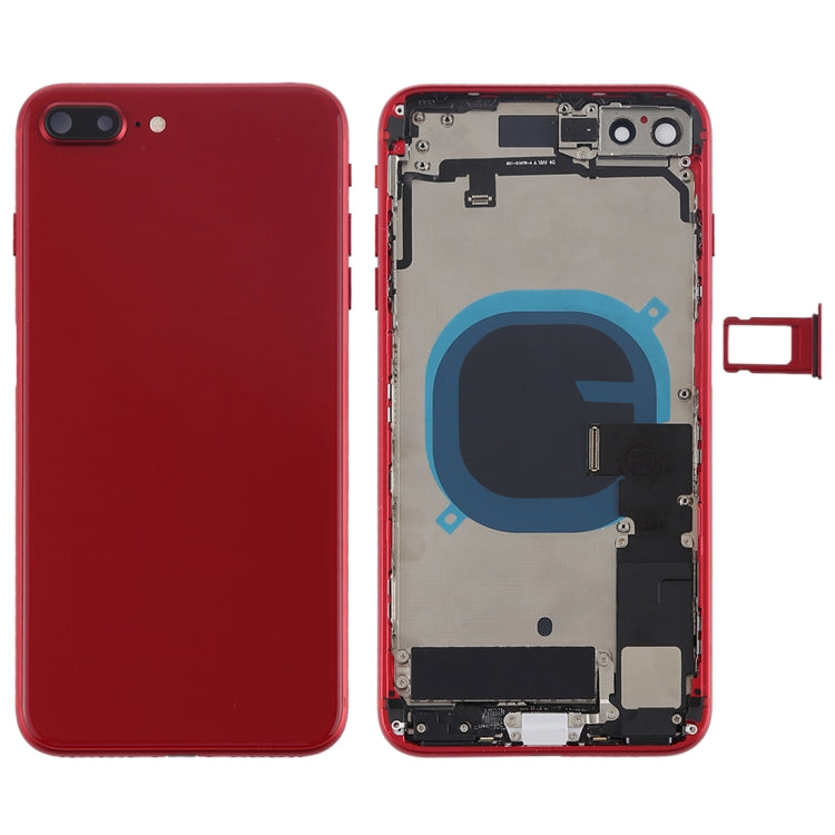 Battery Back Cover Assembly with Side Keys & Vibrator & Speaker Ringer Buzzer & Power Button + Volume Button Flex Cable & Card Tray for iPhone 8 Plus(Red) - Back Cover by PMC TechLife | Online Shopping South Africa | PMC TechLife