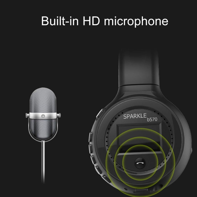 ZEALOT B570 Stereo Wired Wireless Bluetooth Subwoofer Headset with LED Color Screen Design & HD Microphone & FM, For Mobile Phones & Tablets & Laptops, Support 32GB TF Card Maximum(Black) - free shipping - PMC TechLife - Order now!