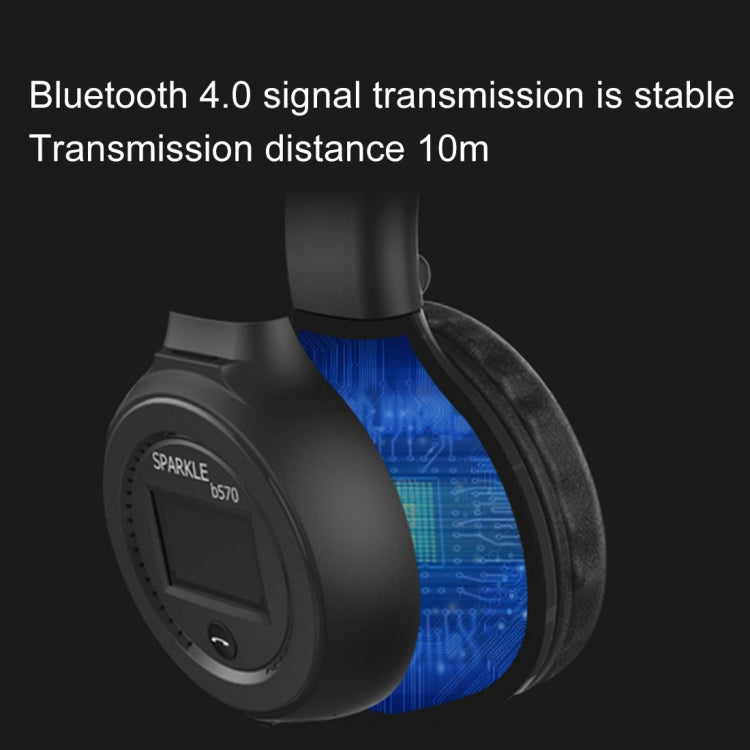 ZEALOT B570 Stereo Wired Wireless Bluetooth Subwoofer Headset with LED Color Screen Design & HD Microphone & FM, For Mobile Phones & Tablets & Laptops, Support 32GB TF Card Maximum(Brown) - Headset & Headphone by ZEALOT | Online Shopping South Africa | PMC TechLife | Buy Now Pay Later Mobicred