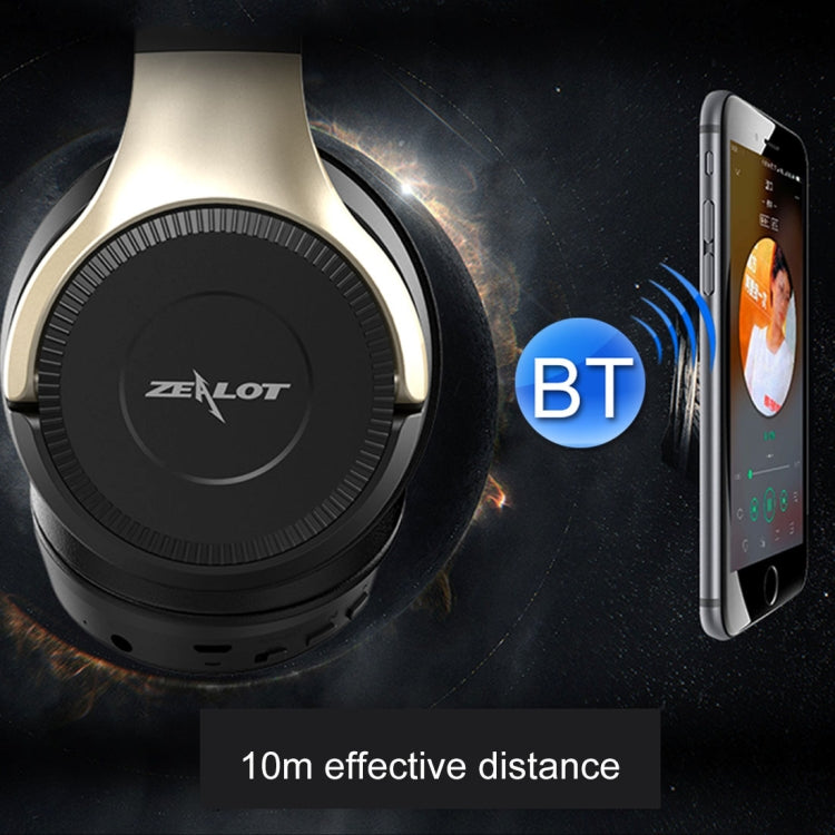 ZEALOT B26T Stereo Wired Wireless Bluetooth 4.0 Subwoofer Headset with 3.5mm Universal Audio Cable Jack & HD Microphone, For Mobile Phones & Tablets & Laptops, Support 32GB TF Card Maximum(Gold) - Headset & Headphone by ZEALOT | Online Shopping South Africa | PMC TechLife | Buy Now Pay Later Mobicred