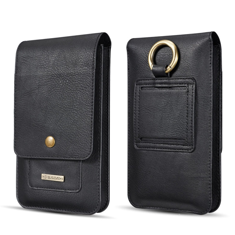 DG.MING Universal Cowskin Leather Protective Case Bag Waist Bag with Card Slots & Hook, For iPhone, Samsung, Sony, Huawei, Meizu, Lenovo, ASUS, Oneplus, Xiaomi, Cubot, Ulefone, Letv, DOOGEE, Vkworld, and other Smartphones Below 6.5 inch(Black) - More iPhone Cases by DG.MING | Online Shopping South Africa | PMC TechLife | Buy Now Pay Later Mobicred