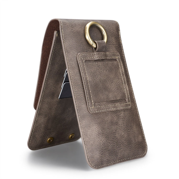 DG.MING Universal Cowskin Leather Protective Case Bag Waist Bag with Card Slots & Hook, For iPhone, Samsung, Sony, Huawei, Meizu, Lenovo, ASUS, Oneplus, Xiaomi, Cubot, Ulefone, Letv, DOOGEE, Vkworld, and other Smartphones Below 6.5 inch(Grey) - free shipping - PMC TechLife - Order now!
