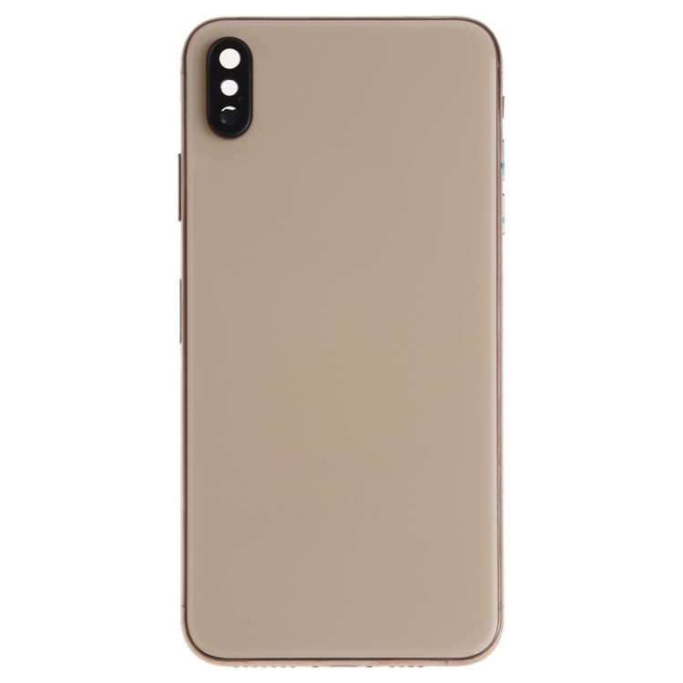 Battery Back Cover Assembly (with Side Keys & Speaker Ringer Buzzer & Motor & Camera Lens & Card Tray & Power Button + Volume Button + Charging Port + Signal Flex Cable & Wireless Charging Module) for iPhone XS Max(Gold) - Back Cover by PMC TechLife | Online Shopping South Africa | PMC TechLife