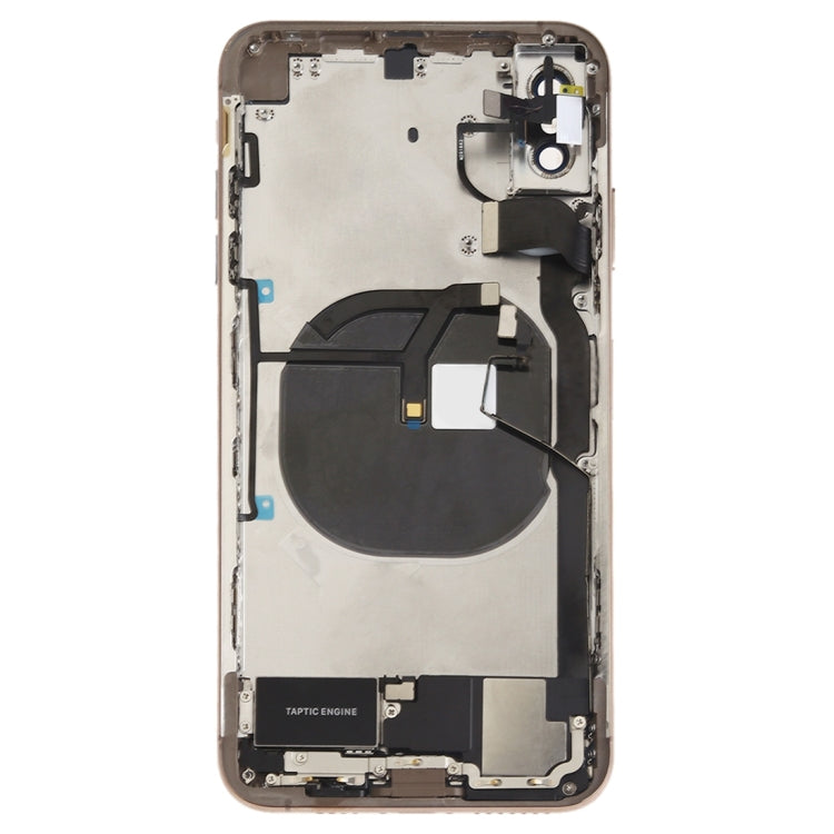 Battery Back Cover Assembly (with Side Keys & Speaker Ringer Buzzer & Motor & Camera Lens & Card Tray & Power Button + Volume Button + Charging Port + Signal Flex Cable & Wireless Charging Module) for iPhone XS Max(Gold) - Back Cover by PMC TechLife | Online Shopping South Africa | PMC TechLife