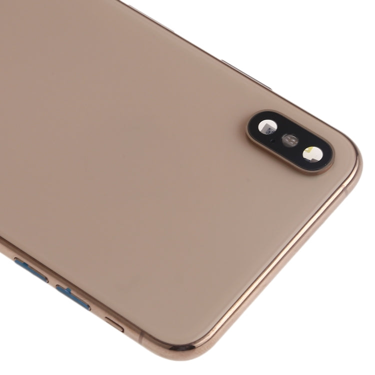 Battery Back Cover Assembly (with Side Keys & Speaker Ringer Buzzer & Motor & Camera Lens & Card Tray & Power Button + Volume Button + Charging Port + Signal Flex Cable & Wireless Charging Module) for iPhone XS Max(Gold) - Back Cover by PMC TechLife | Online Shopping South Africa | PMC TechLife
