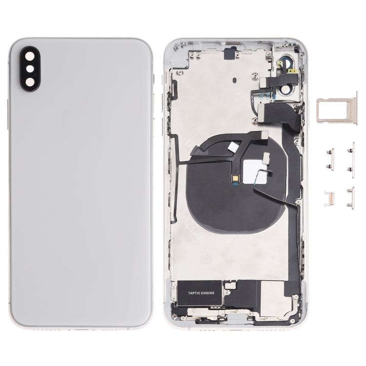 Battery Back Cover Assembly (with Side Keys & Speaker Ringer Buzzer & Motor & Camera Lens & Card Tray & Power Button + Volume Button + Charging Port + Signal Flex Cable & Wireless Charging Module) for iPhone XS Max(White) - Back Cover by PMC TechLife | Online Shopping South Africa | PMC TechLife | Buy Now Pay Later Mobicred