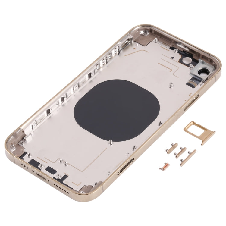 Stainless Steel Material Back Housing Cover with Appearance Imitation of iP13 Pro for iPhone XR(Gold) - Back Cover by PMC TechLife | Online Shopping South Africa | PMC TechLife | Buy Now Pay Later Mobicred