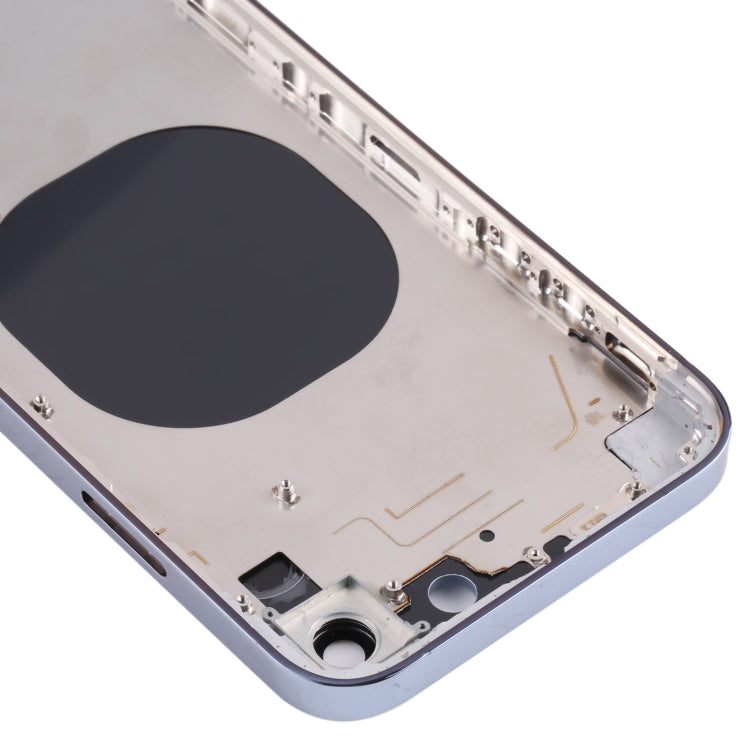 Stainless Steel Material Back Housing Cover with Appearance Imitation of iP13 Pro for iPhone XR(Blue) - Back Cover by PMC TechLife | Online Shopping South Africa | PMC TechLife | Buy Now Pay Later Mobicred