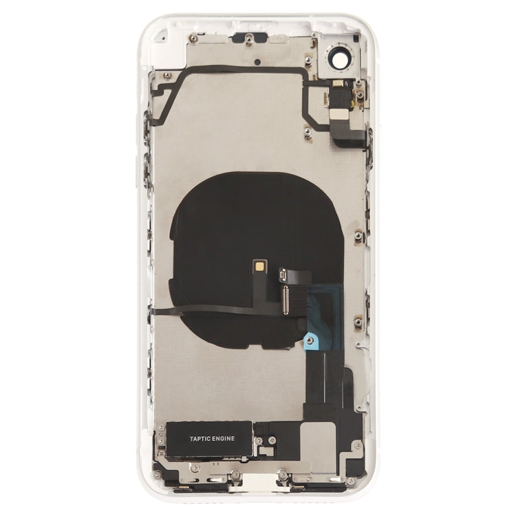 Battery Back Cover Assembly (with Side Keys & Speaker Ringer Buzzer & Motor & Camera Lens & Card Tray & Power Button + Volume Button + Charging Port + Signal Flex Cable & Wireless Charging Module) for iPhone XR(Silver) - Back Cover by PMC TechLife | Online Shopping South Africa | PMC TechLife