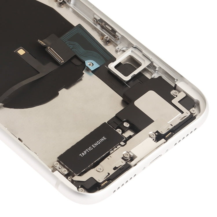 Battery Back Cover Assembly (with Side Keys & Speaker Ringer Buzzer & Motor & Camera Lens & Card Tray & Power Button + Volume Button + Charging Port + Signal Flex Cable & Wireless Charging Module) for iPhone XR(Silver) - Back Cover by PMC TechLife | Online Shopping South Africa | PMC TechLife