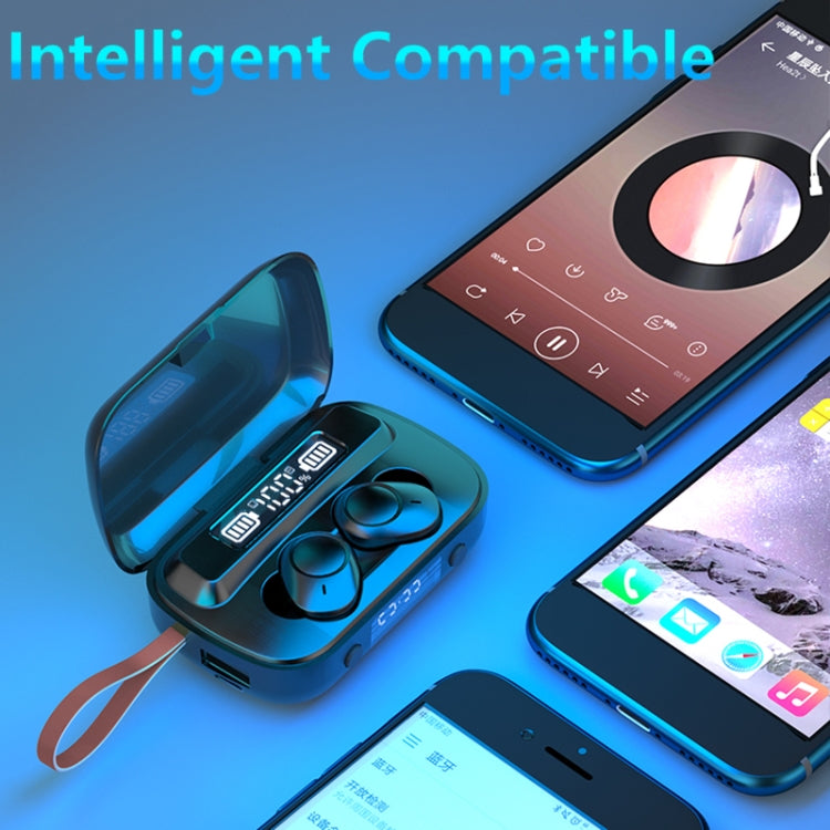 A13 TWS CVC8.0 and DSP Dual Noise Cancelling Touch Bluetooth Earphone with Charging Box, Support LED Digital Display & Clock & Flashlight & HD Call & Siri & Power Bank(Black) - TWS Earphone by PMC TechLife | Online Shopping South Africa | PMC TechLife