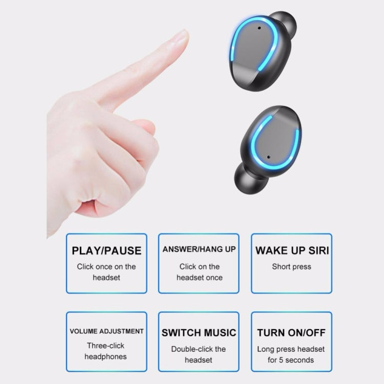 F9-5 Intelligent Noise Cancelling Touch Bluetooth Earphone with Charging Box, Supports Three-screen LED Power Display & HD Call & Power Bank & Siri(Black) - Bluetooth Earphone by PMC TechLife | Online Shopping South Africa | PMC TechLife