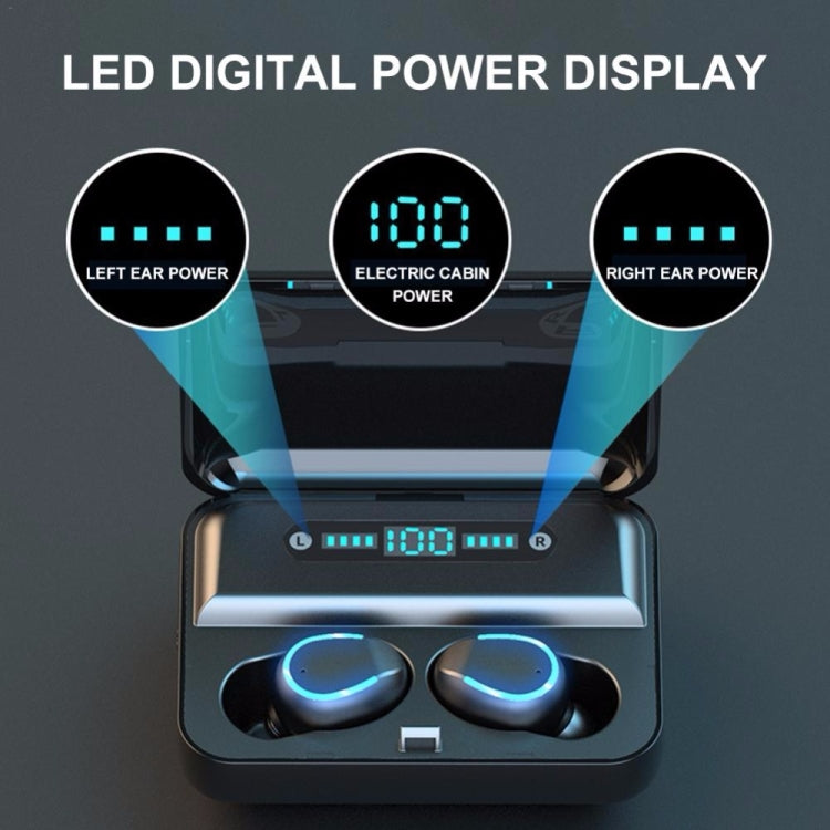 F9-5 Intelligent Noise Cancelling Touch Bluetooth Earphone with Charging Box, Supports Three-screen LED Power Display & HD Call & Power Bank & Siri(Black) - Bluetooth Earphone by PMC TechLife | Online Shopping South Africa | PMC TechLife