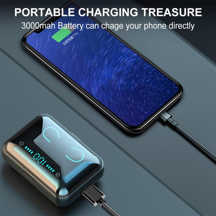 F9-5 Intelligent Noise Cancelling Touch Bluetooth Earphone with Charging Box, Supports Three-screen LED Power Display & HD Call & Power Bank & Siri(Black) - Bluetooth Earphone by PMC TechLife | Online Shopping South Africa | PMC TechLife