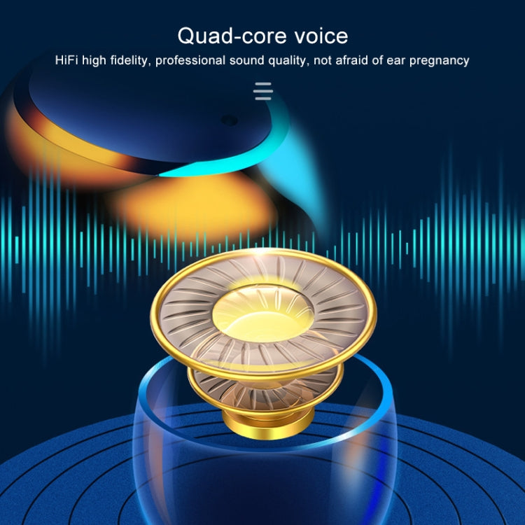 F9-5C Three-screen Digital Display Noise Reduction Bluetooth Earphone with Hand Strap(White) - Bluetooth Earphone by PMC TechLife | Online Shopping South Africa | PMC TechLife