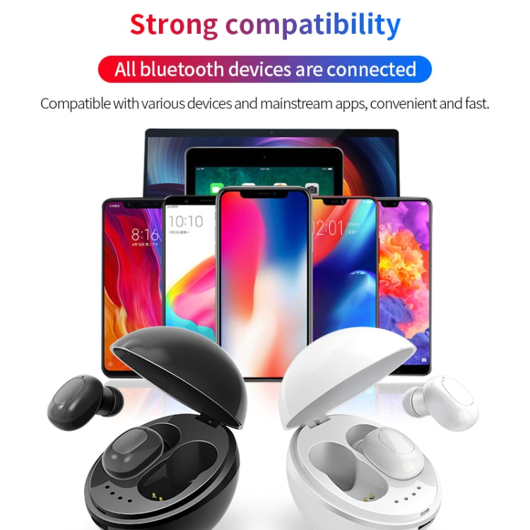 A10 TWS Space Capsule Shape Wireless Bluetooth Earphone with Magnetic Charging Box & Lanyard, Support HD Call & Automatic Pairing Bluetooth(Black White) - TWS Earphone by PMC TechLife | Online Shopping South Africa | PMC TechLife