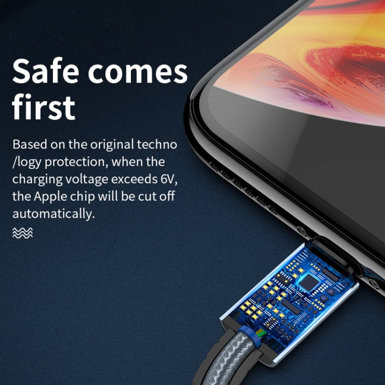 JOYROOM S-M369 Simple Series 2.4A 8 Pin Nylon Braided Data Cable, Length: 1.2m (Gold) - Multifunction Cable by JOYROOM | Online Shopping South Africa | PMC TechLife | Buy Now Pay Later Mobicred