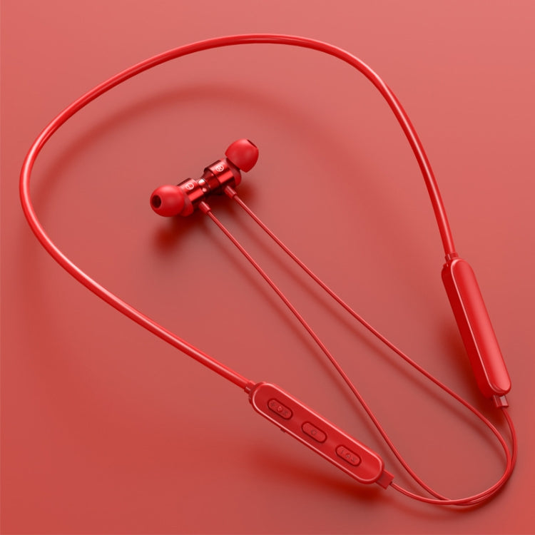 Bluetooth 5.1 Round Wire Neck-mounted Bluetooth Sports Earphone with Magnetic Function(Red) - Neck-mounted Earphone by PMC TechLife | Online Shopping South Africa | PMC TechLife