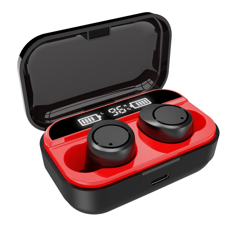 X5 TWS Bluetooth V5.0 Wireless Stereo Headset with Charging Case and Digital Display, Support Intelligent Pairing(Black Red) - TWS Earphone by PMC TechLife | Online Shopping South Africa | PMC TechLife