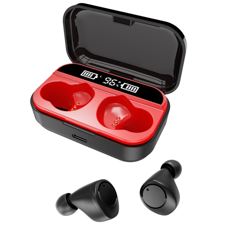 X5 TWS Bluetooth V5.0 Wireless Stereo Headset with Charging Case and Digital Display, Support Intelligent Pairing(Black Red) - TWS Earphone by PMC TechLife | Online Shopping South Africa | PMC TechLife