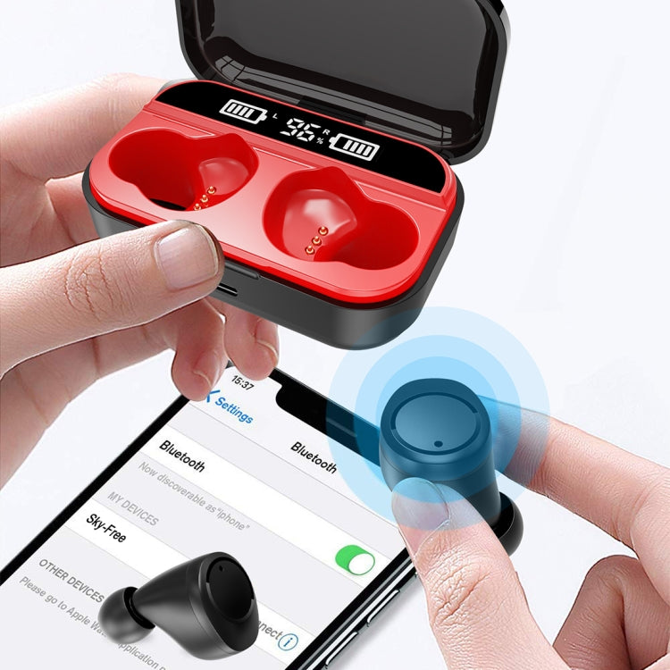 X5 TWS Bluetooth V5.0 Wireless Stereo Headset with Charging Case and Digital Display, Support Intelligent Pairing(Black Red) - TWS Earphone by PMC TechLife | Online Shopping South Africa | PMC TechLife