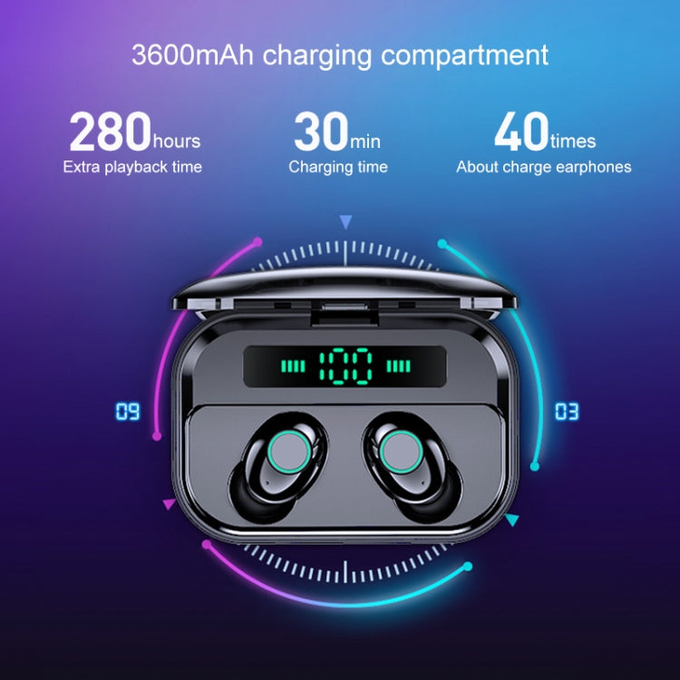 M7 TWS V5.0 Binaural Wireless Stereo Bluetooth Headset with Charging Case and Digital Display(White) - TWS Earphone by PMC TechLife | Online Shopping South Africa | PMC TechLife
