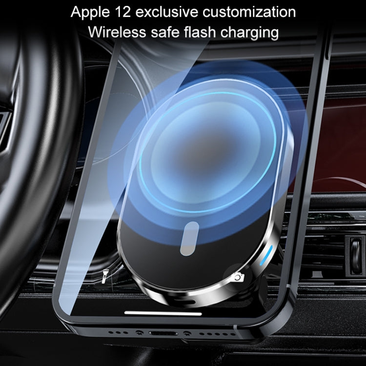 JJT-968 15W Max Output Magnetic Car Air Outlet Bracket Wireless Charger(Blue) - Wireless Charger Holders by PMC TechLife | Online Shopping South Africa | PMC TechLife