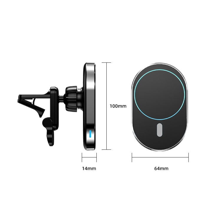 JJT-968 15W Max Output Magnetic Car Air Outlet Bracket Wireless Charger(Blue) - Wireless Charger Holders by PMC TechLife | Online Shopping South Africa | PMC TechLife